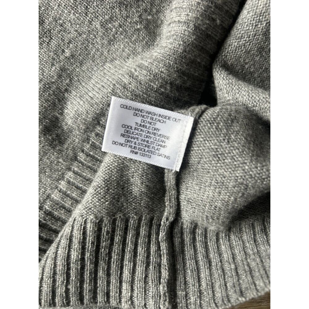Lisa Todd Cashmere Merino Wool Sweater Women’s M Gray Cowl Neck Zip Knit MINT - Picture 8 of 13